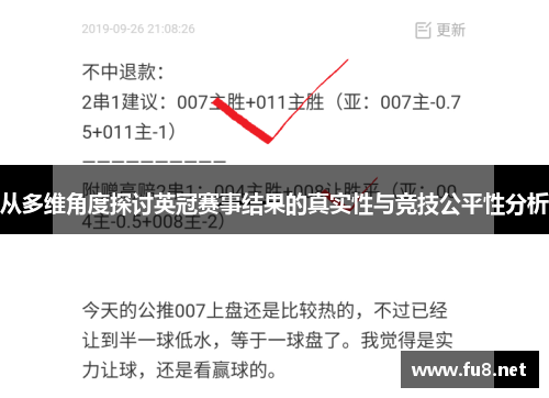 从多维角度探讨英冠赛事结果的真实性与竞技公平性分析